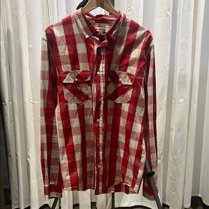 Scotch and co Red and White Checkered Men's Shirt